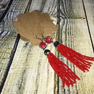 Red Tassel Earrings!